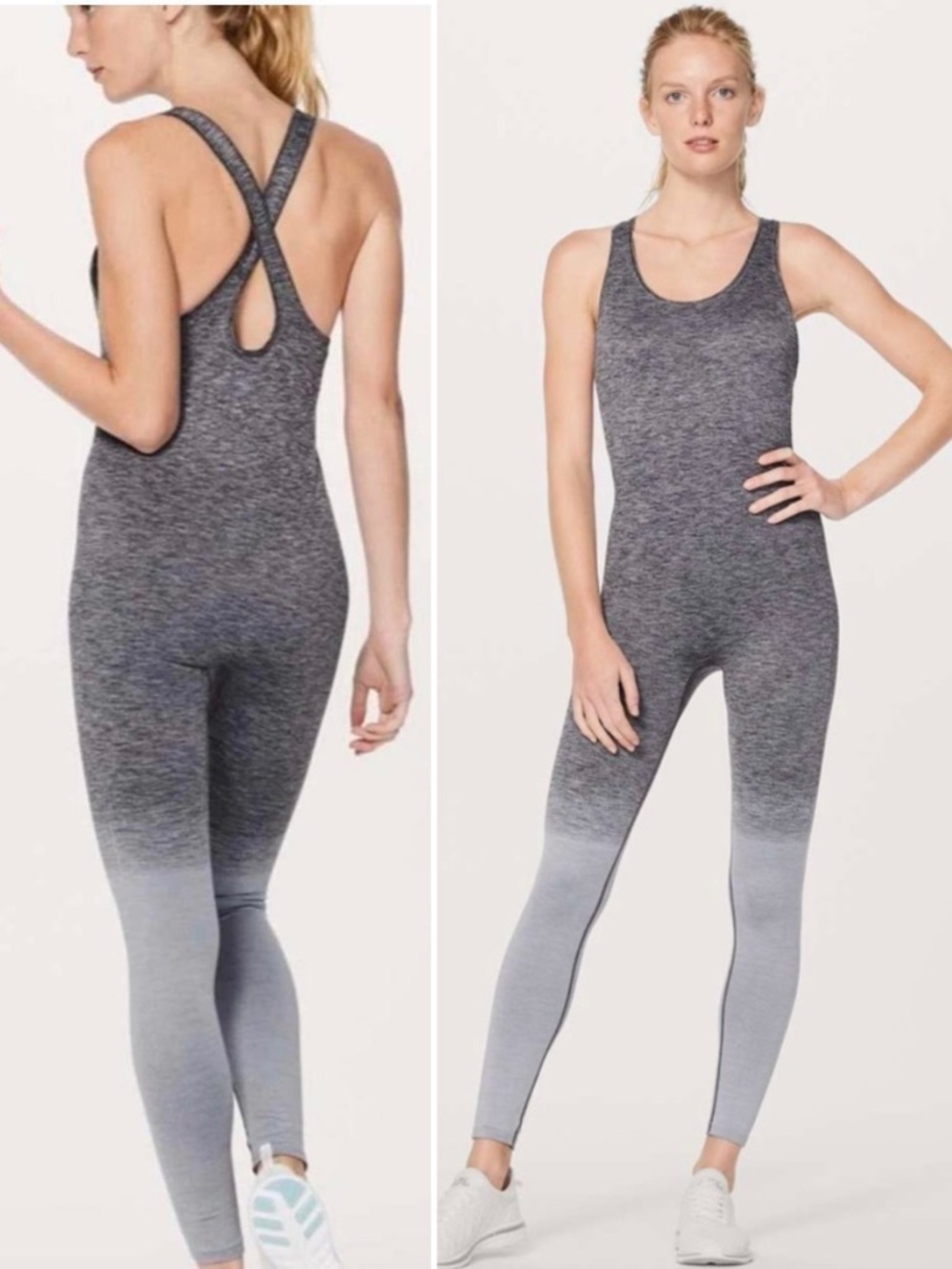Lululemon Balance & Resist Onesie Seamless Ombre Gray Size 8